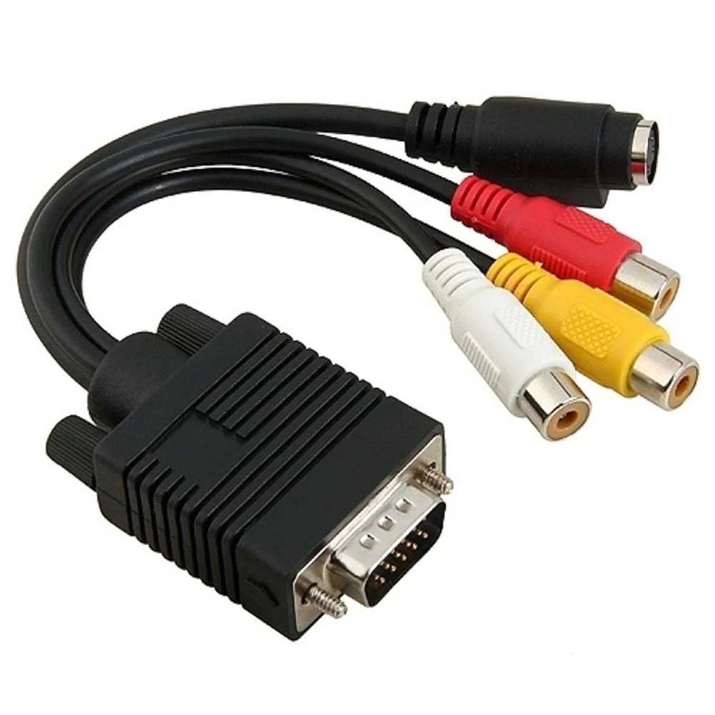 Практичный адаптер VGA SVGA к S-видео RCA AV адаптер конвертер кабель