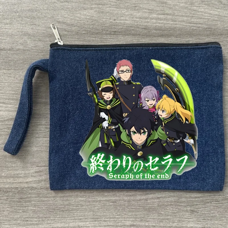 Фото Yoichi Saotome Eraph of The End Shinoa Hiiragi косметичка женская косметичка Kawaii туалетные принадлежности холст органайзер джинсовая сумка на молнии №2