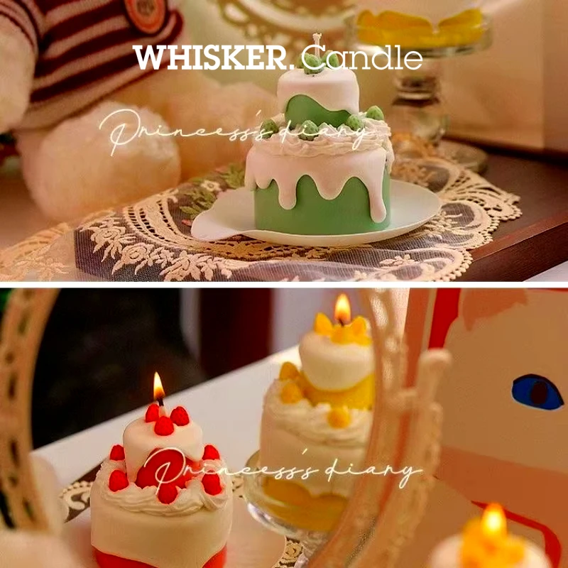 Фото WHISKER |   Подарочный набор ароматических свечей для торта |   Свеча из соевого воска для ароматерапии на день рождения и свадьбу |   Роскошный домашний декор для женщин, девочек, детей №4