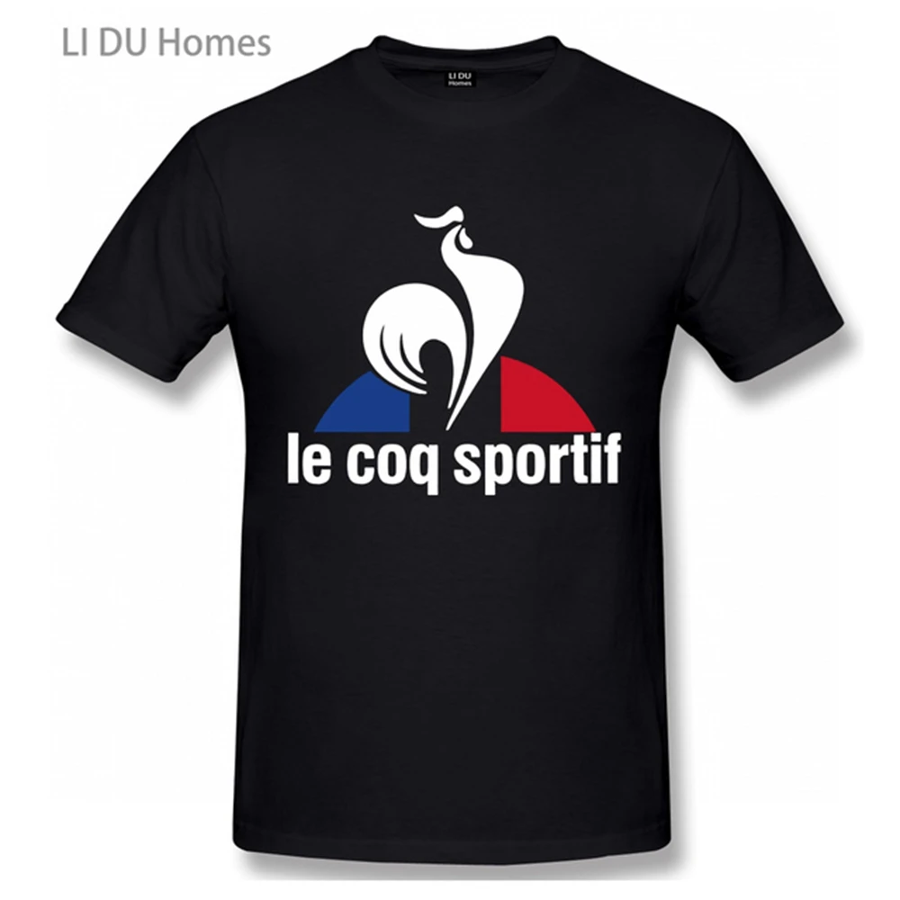 Фото Модная Повседневная футболка для мужчин, Футболка Le Coq Sportif, летняя свободная футболка с коротким рукавом для бега, Повседневная простая стильная Винтажная Футболка 2023 №1