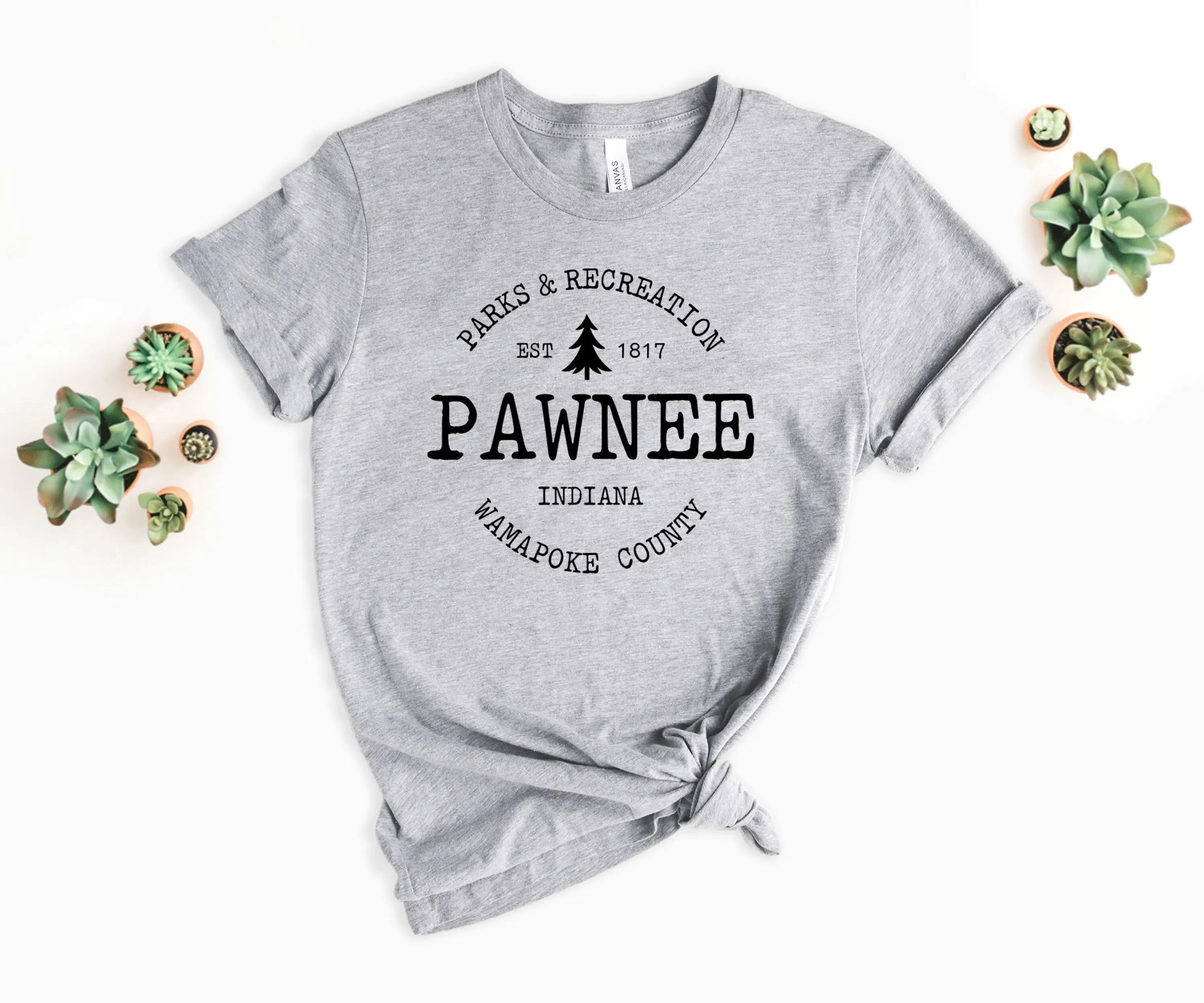 Футболка Pawnee Parks для отдыха Wamapoke Retro Nature Lover Indıana