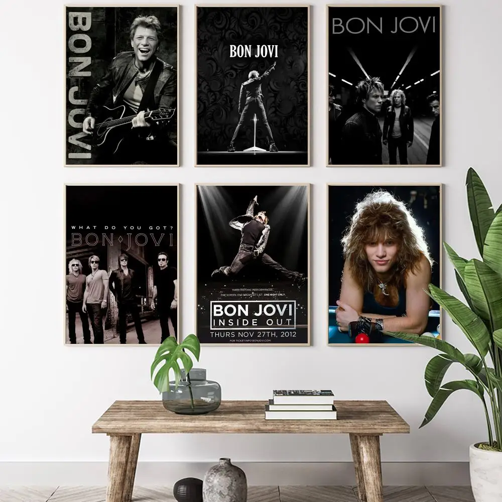 Певец B-bon Jovi постер HD художественный постер для домашнего бара, кафе, декор, сделай сам, винтажный принт для офиса, дома на стене
