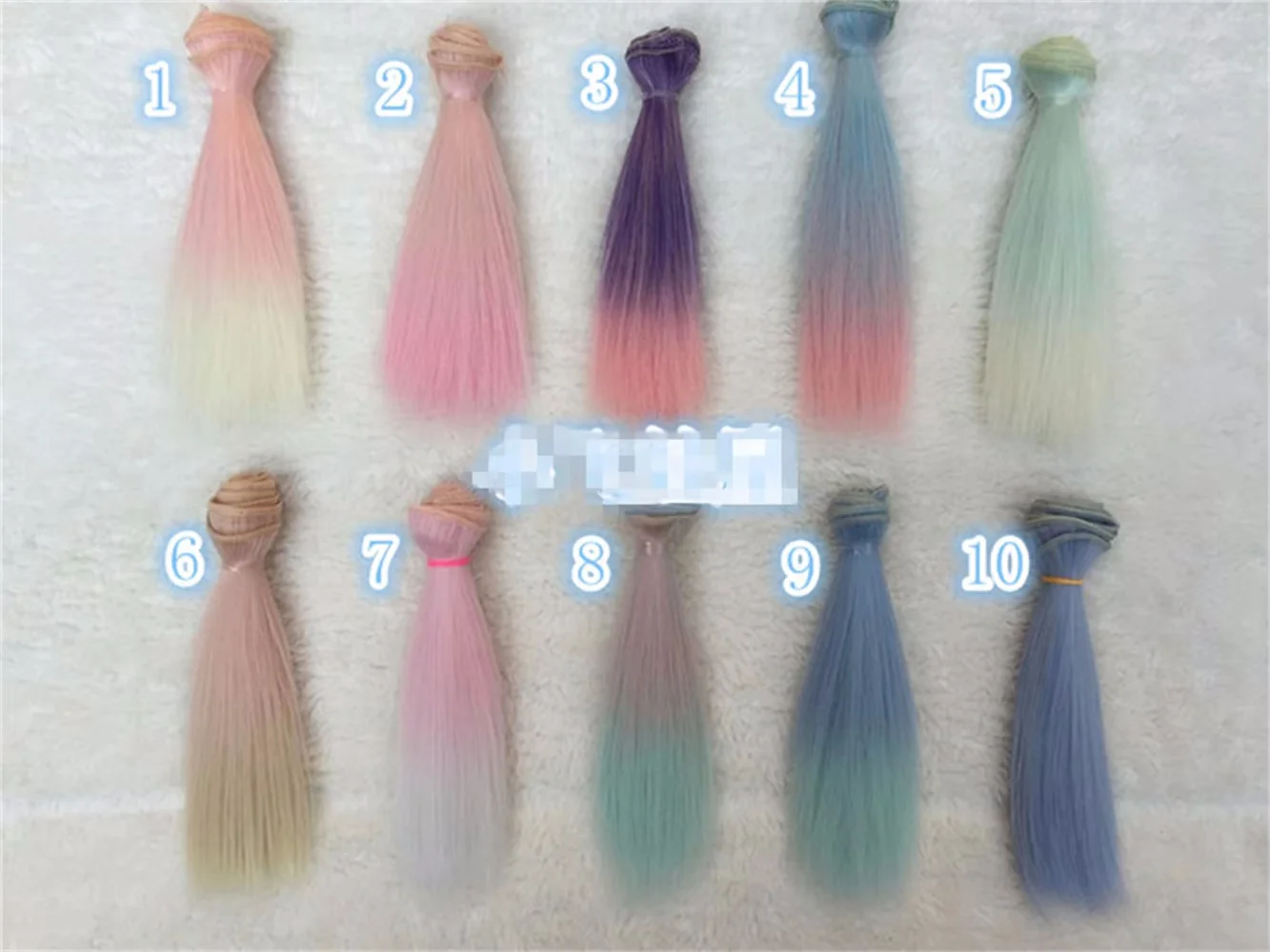 15*100 см 1/6 1/4 1/3 BJD SD DIY Мини-лосы Парики из кукольных волос Пучки для девочек Прямые высокотемпературные шелковые подарки Аксессуары для кукол