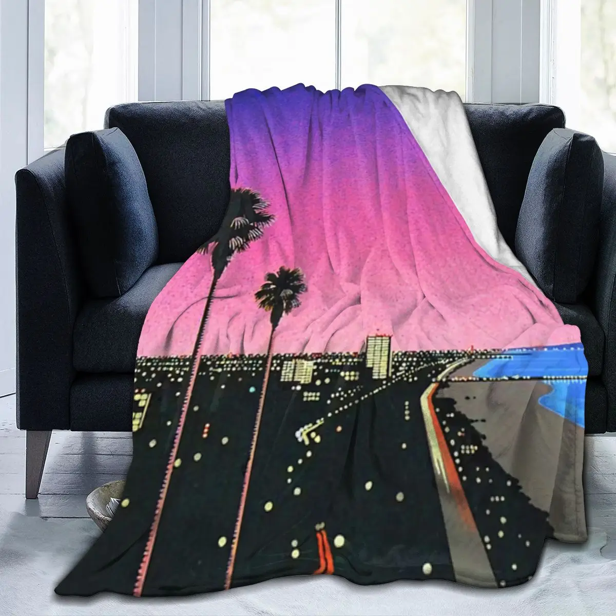Фото Влажное одеяло Klopo Hiroshi Nagai Vaporwave Pantai, ультрамягкое одеяло из микрофлиса №5