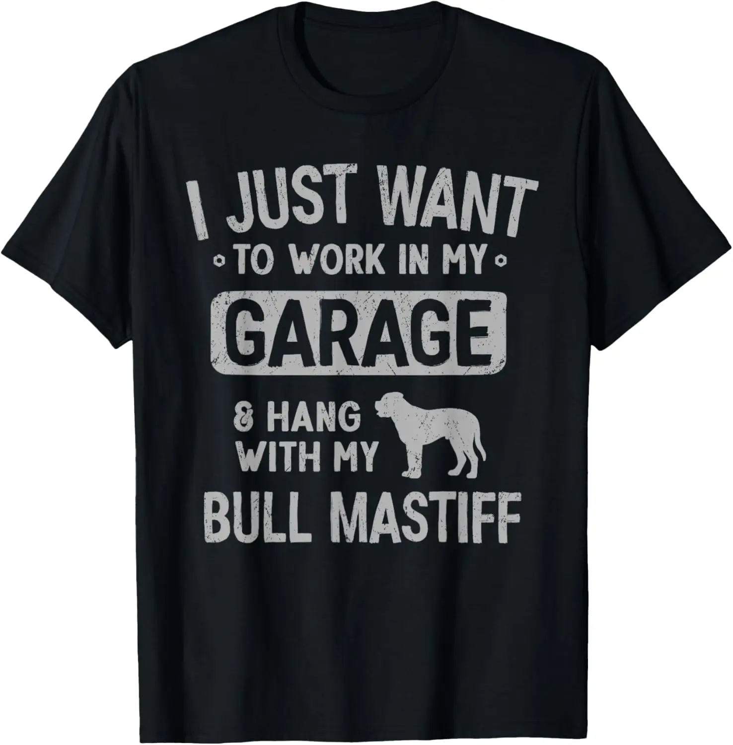Забавная мужская футболка Bull Mastiff Dad Garage Hang With Dad Garage H Женская одежда