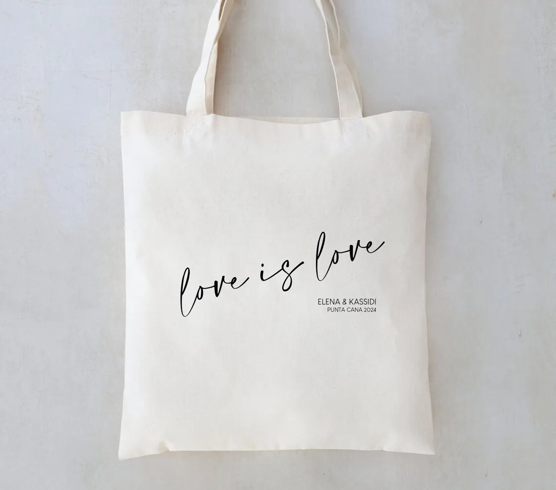 Love Is Love - Love Is Love Tote - Pride Свадебные тоуты-Свадебные сувениры ЛГБТ-парадные сумки-свадьба ЛГБТ бачель