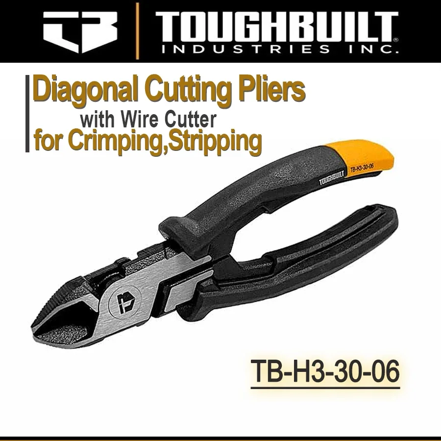TOUGHBUILT Диагональные кусачки 6 дюймов, экономящие трудозатраты, тяжелые боковые кусачки для обжима, зачистки No TB-H3-30