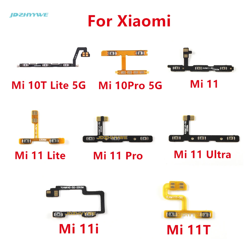 1 шт. для Xiaomi Mi 11 10 5G 11 Lite Pro Ultra 11i 11T 10T, Боковая кнопка без звука, оригинальный переключатель громкости, включения и выключения, гибкая кабина