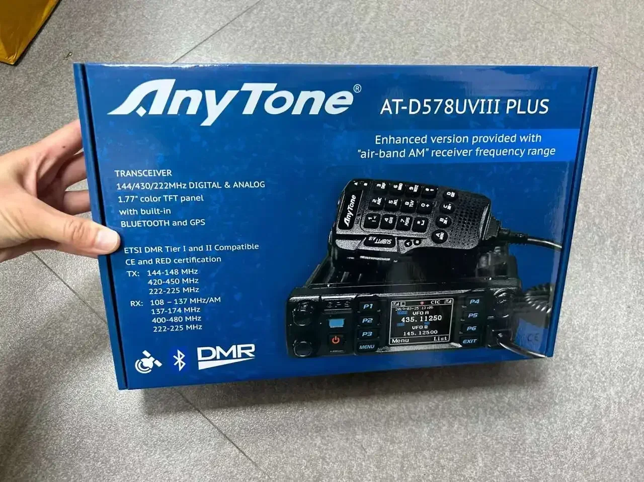 Фото BAnyTone AT-D578UV III plus Мобильная радиостанция высокой мощности 50 Вт Автомобильный трансивер трехдиапазонный 137-174/400-480/222-225 МГц с GPS Blue-tooth №4