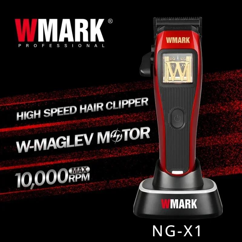 Новинка 10000, WMARK NG-X1, профессиональные машинки для стрижки волос для мужчин, двигатель об/мин, 9 В с зарядной стойкой, Беспроводная Машинка для стрижки волос