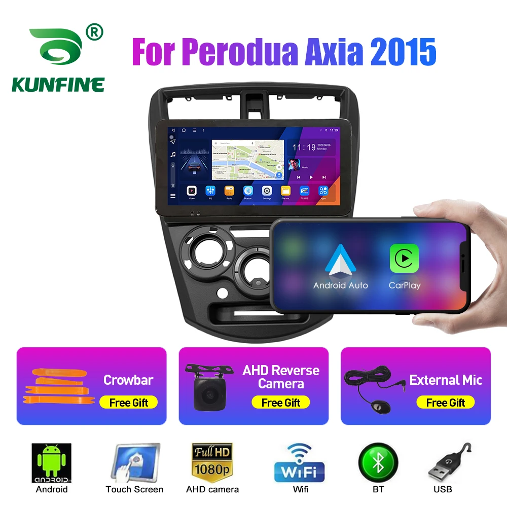 10,33-дюймовый автомобильный радиоприемник для Perodua Axia 2015 2Din Android, восьмиядерный автомобильный стерео DVD, GPS-навигатор, плеер QLED, экран Carplay