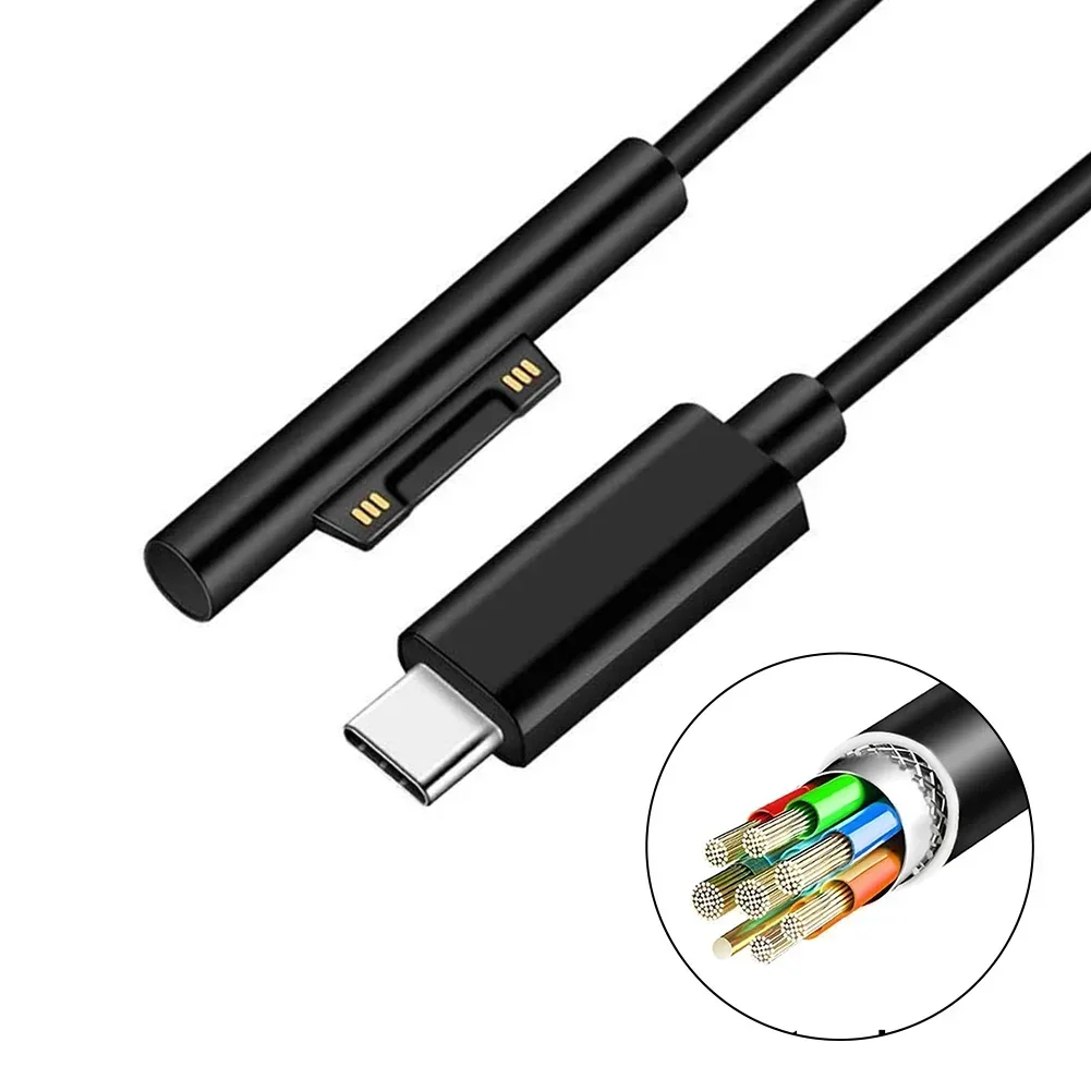 Фото Решение для зарядки Microsoft Для устройств Зарядный кабель USB C (черный) Требуется зарядное устройство PD 45 Вт, 15 В, 3 А №3