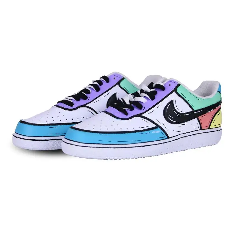 Фото 【Настроить】Nike Court Vision 1, обувь для скейтбординга, мужские кроссовки, DH2987-101 №3
