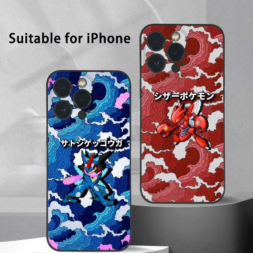 Чехол для телефона Ash Greninja Mewtwo для iPhone 16, 15, 14, 13, Pro Max Plus Mini Frosted Soft Shell Funda
