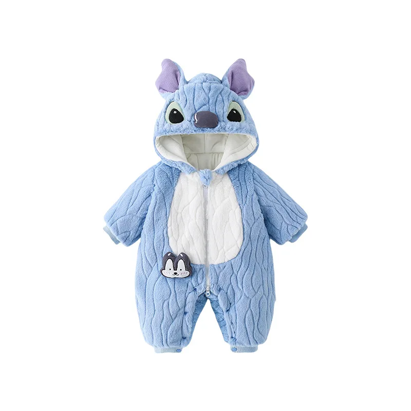 MINISO Stitch, зимняя детская утолщенная хлопковая одежда для скалолазания, милое боди для младенцев, теплая одежда для выхода в свет, Kawaii, От 0 до 1 года