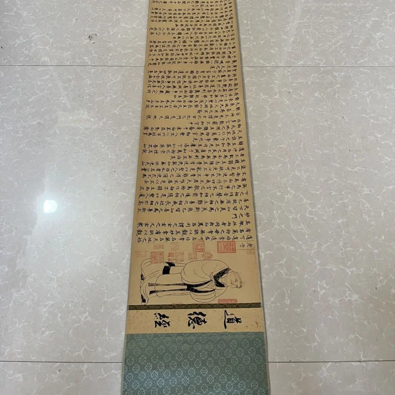 Фото Антикварная каллиграфия знаменитостей и живопись Zhao Songxue Moral Sutra картина длинный свиток живопись свиток гостиная декоративная P №2