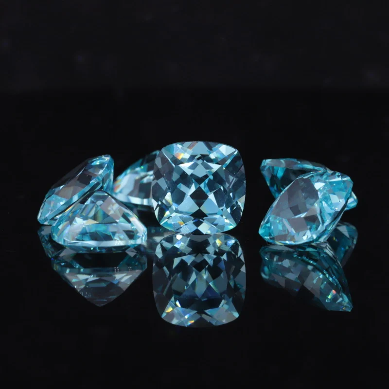 8X8 Подушка, лабораторный Сапфир, свободный камень, квадратная подушка, форма Paraiba, цвет для ювелирных украшений