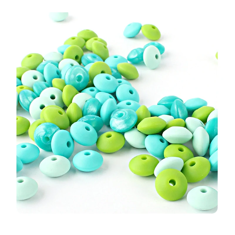 20/40/60Pcs силиконовые бусины чечевицы бусины для ювелирных изделий производства DIY браслеты Beaded ручка ожерелья ювелирные изделия цепочки ключей