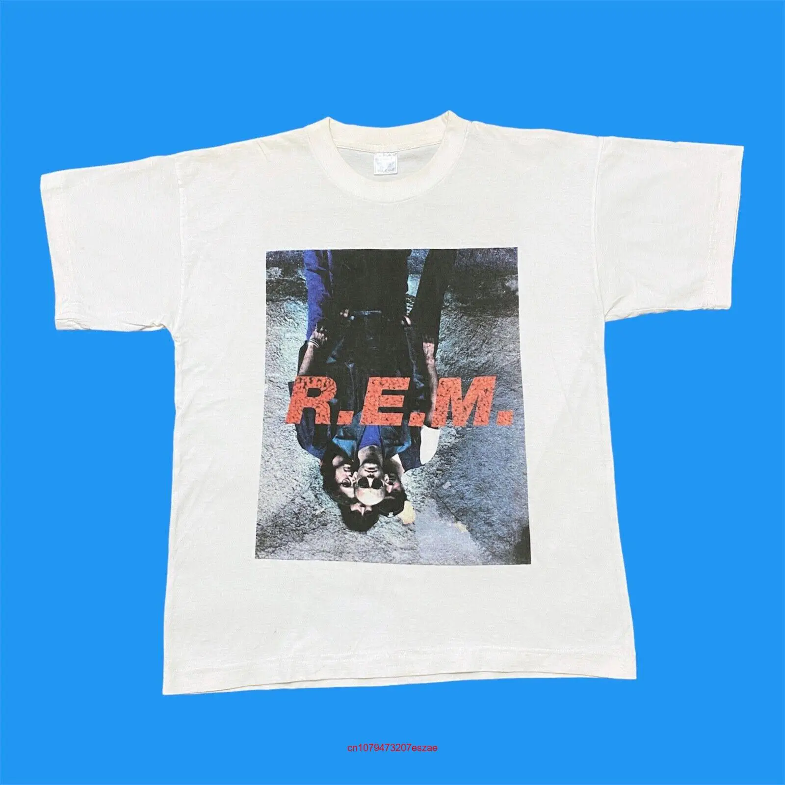 Винтажная Футболка Rem с длинным или коротким рукавом, большие белые 1995