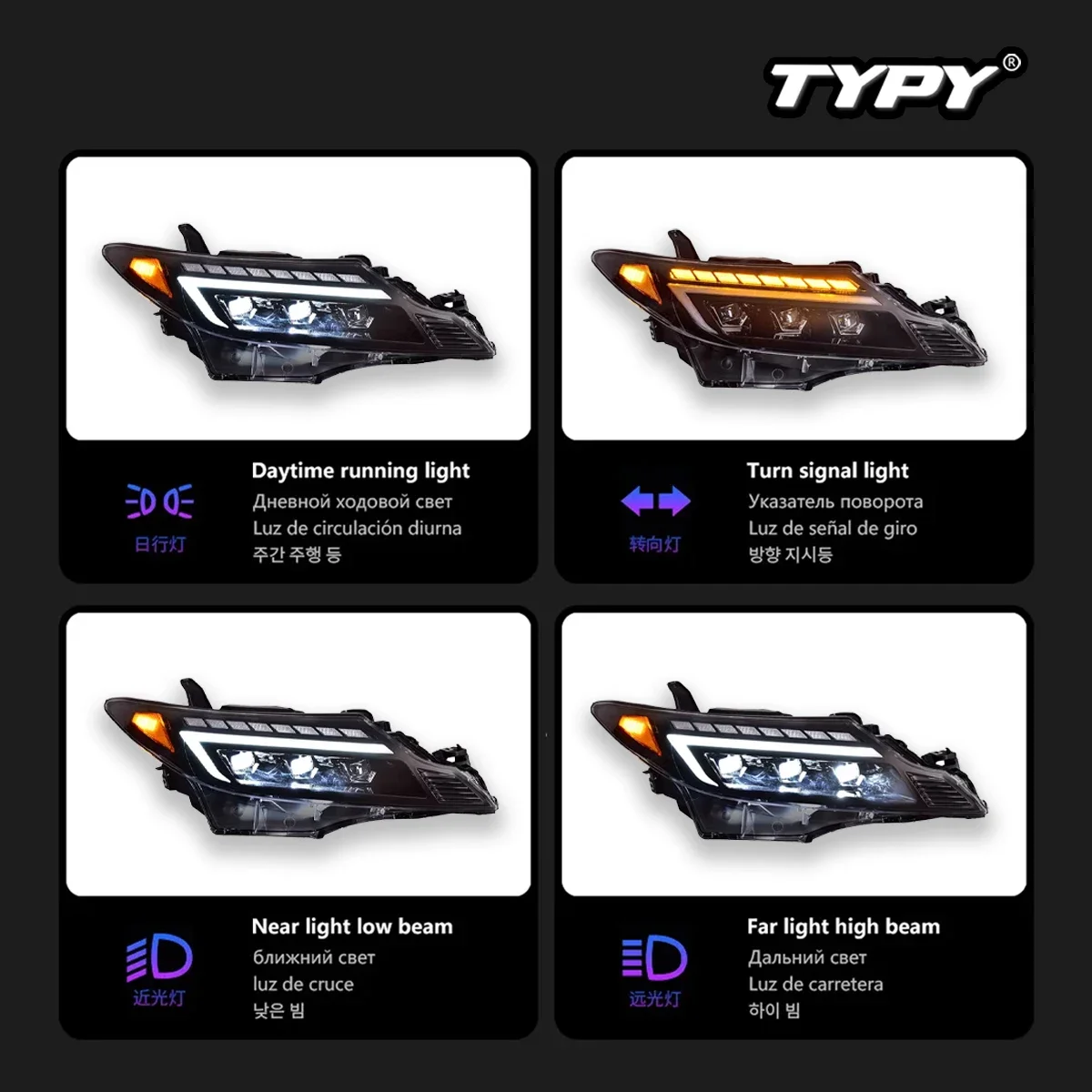 Фото Автомобильные фары TYPY для Toyota Privia, фары 2006-2016, светодиодные фары для проектора, дневные ходовые огни, автомобильные аксессуары №4