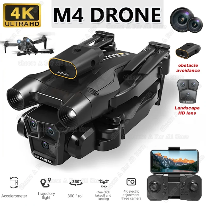 Квадрокоптер складной с широкоугольной тройной HD-камерой, Wi-Fi