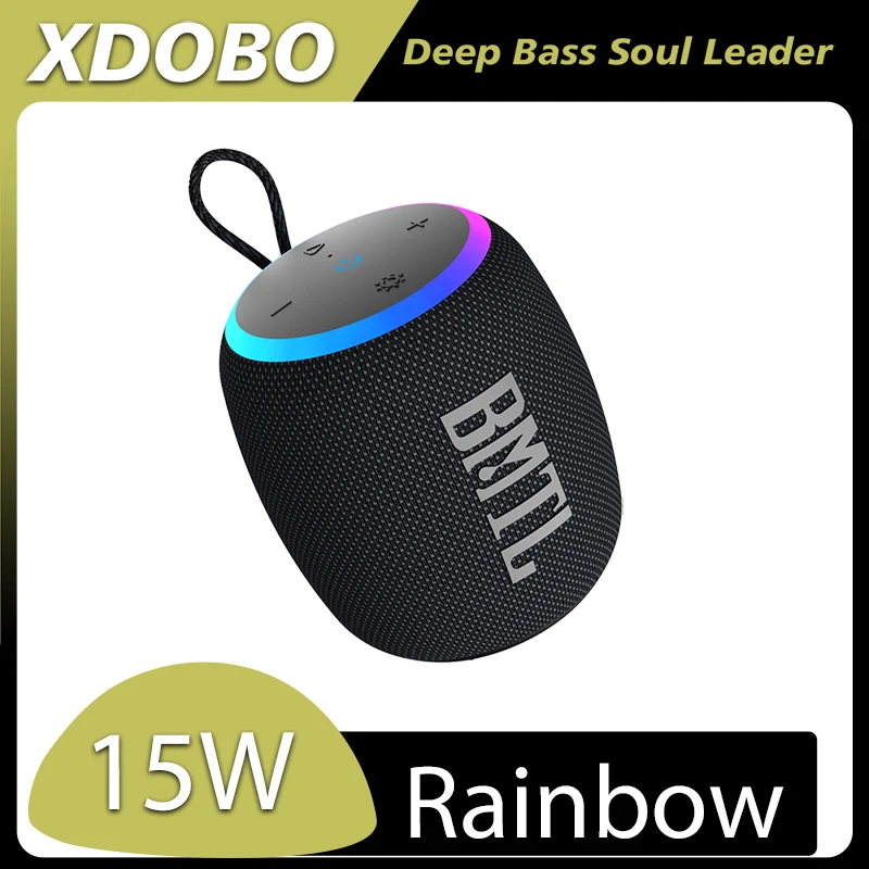 XDOBO BMTL Rainbow Беспроводная портативная Bluetooth-колонка RGB-подсветка BT 5,3 IPX7 Водонепроницаемый уличный сабвуфер TWS взаимосвязанный