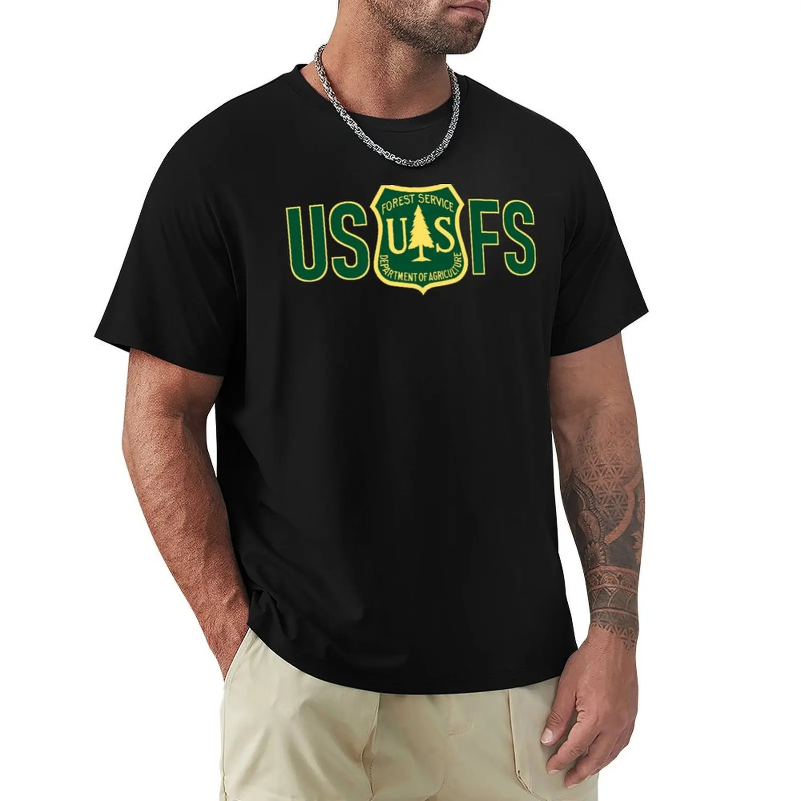USFS --США Forest Service (зеленая и золотая) футболка, топы, роскошная мужская рубашка Croswit, мужские футболки с рисунком