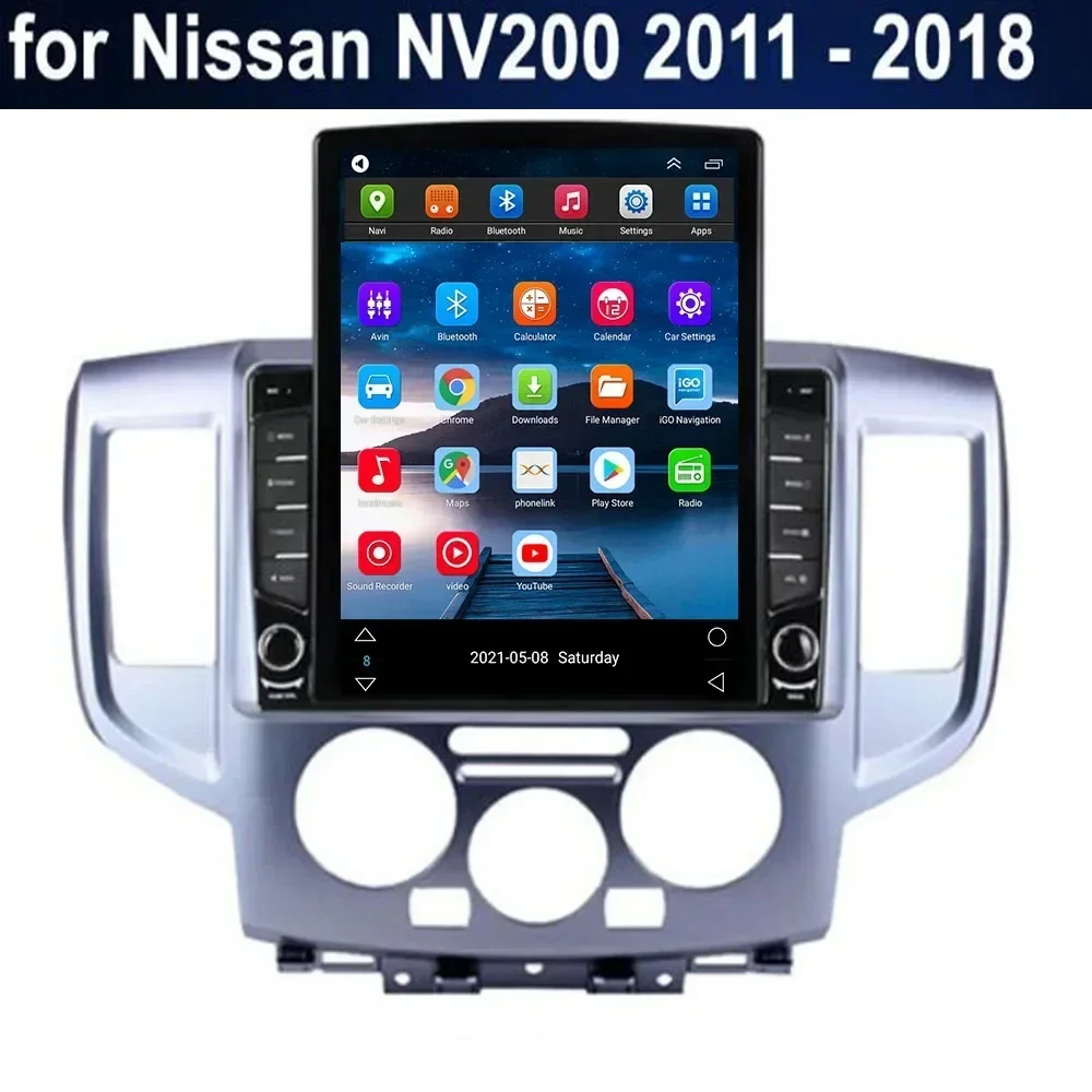 Фото For Tesla Style 2 Din Android 13 Car Radio For NISSAN NV200 2011-2035 Multimedia Video Player GPS Stereo Carplay RDS Camera №2