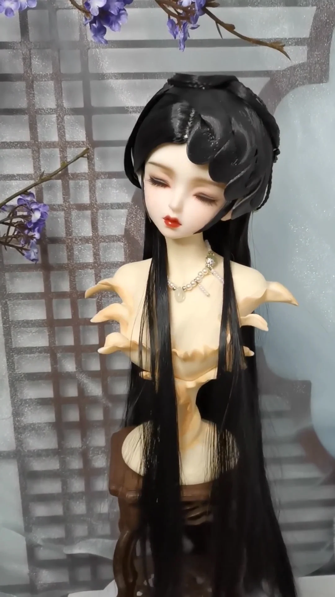 Фото 1/6 1/4 1/3 Древний костюм BJD Парик Аксессуары для кукол Hanfu Стайлинг волос Ретро парики для BJD/SD YOSD MSD SD13 Big Girl SSDF C1623 №4