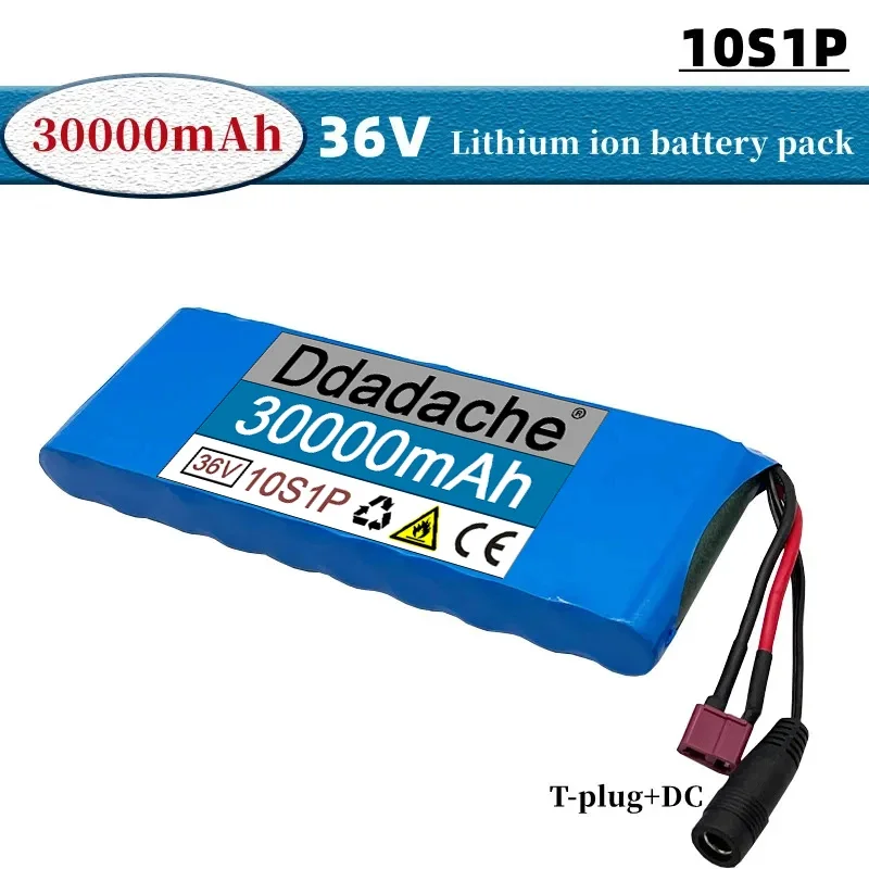 Перезаряжаемый аккумулятор 100% оригинальный новый 36 В 30000 мАч 10S1P 18650 литий-ионный Электрический велосипед с рефлектором 20 А BMS 36 в 30 Ач