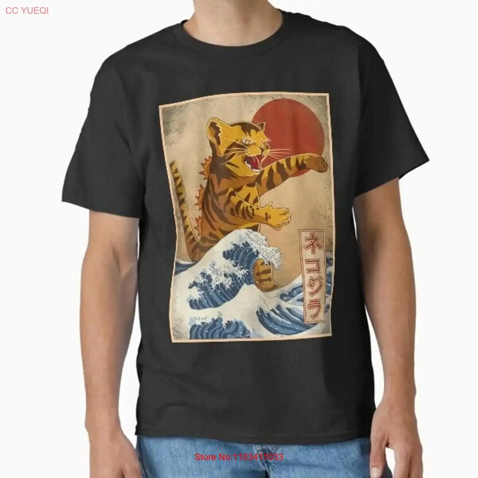 Классическая футболка Catzilla, сделанная в США, размер S 2XL, винтажная стираная дизайнерская одежда с графическим рисунком, универсальная, дышащая, мягкая, модная
