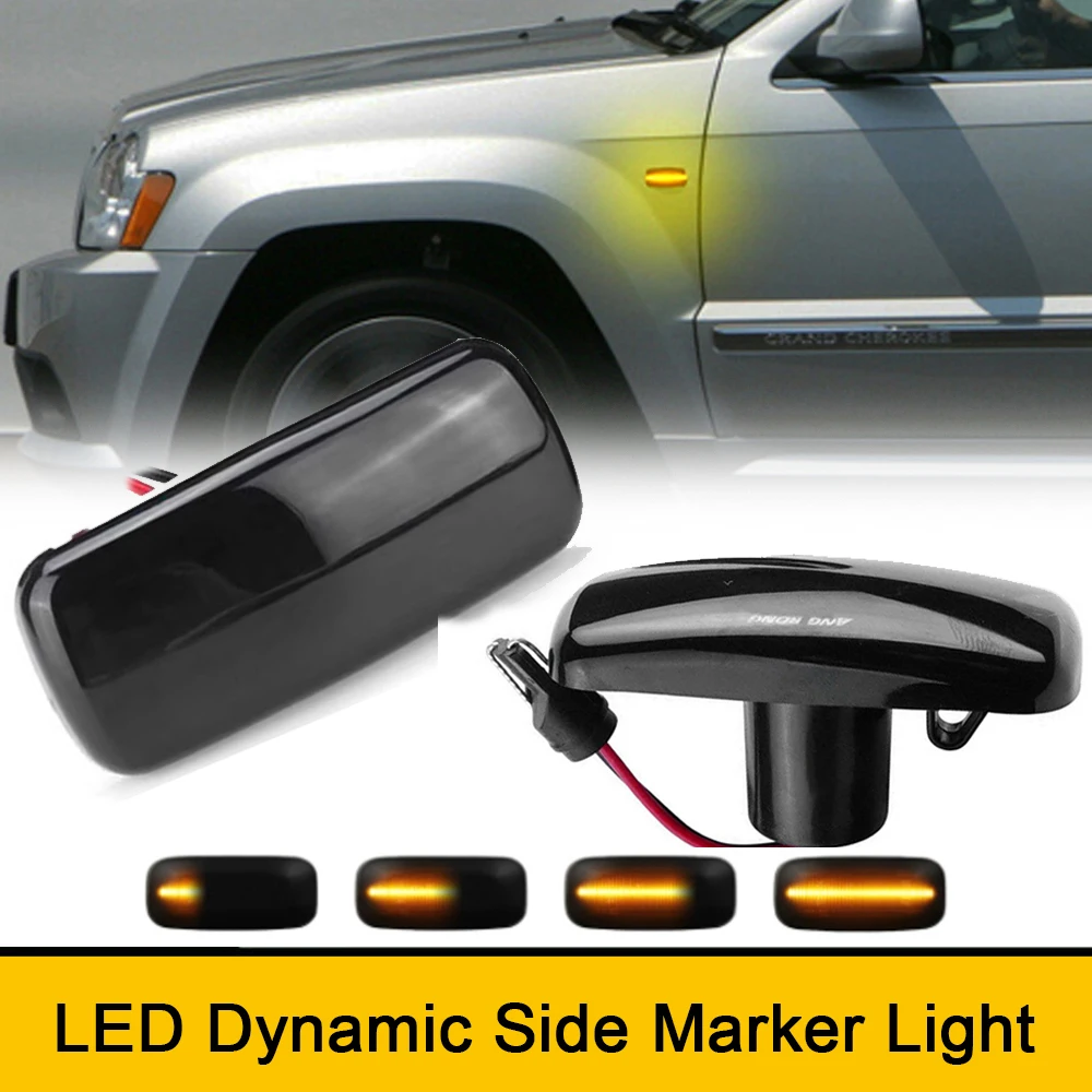 2x повторяющиеся светодиодные боковые габаритные огни для Jeep Compass Commander Patriot Liberty Grand Cherokee Chrysler 200 300 Sebring Town