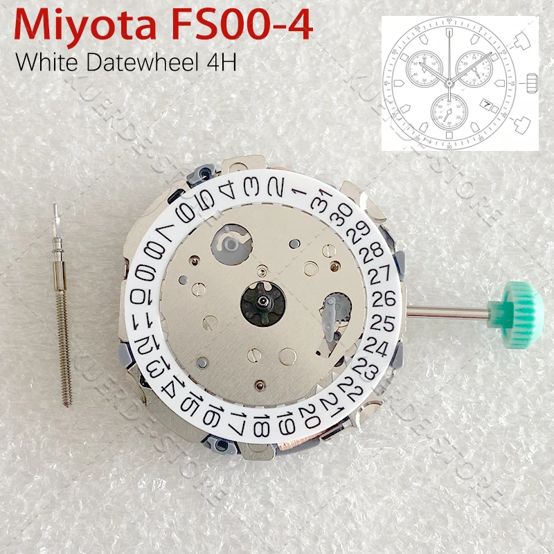 НОВЫЙ механизм MIYOTA FS00, 6-стрелочный многофункциональный кварцевый механизм с одним календарем, четыре очка, аксессуары для часов с календарем Аксессуары для часов