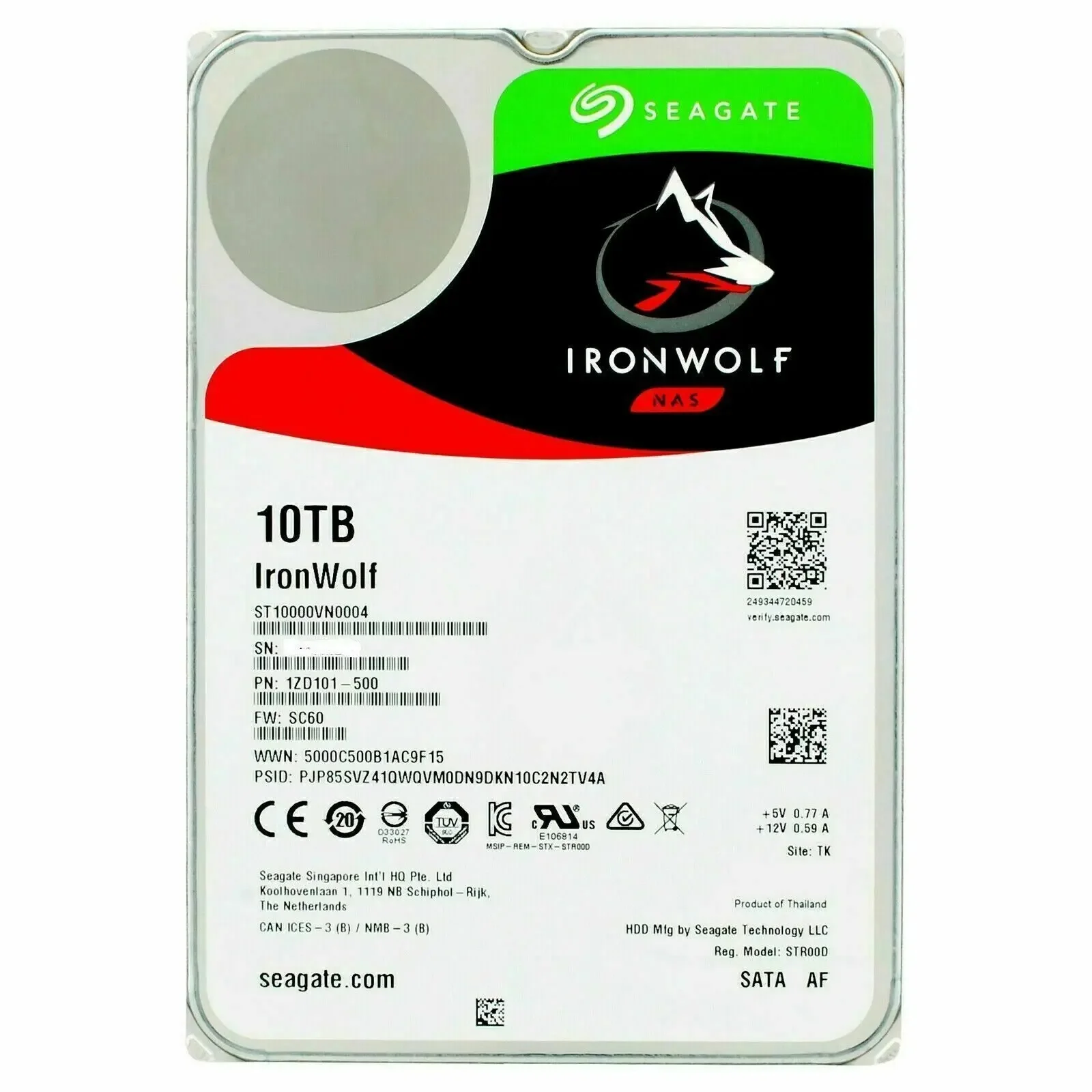 Для Seagate IronWolf Pro ST10000VN0004 10 ТБ, 7200 об/мин, 256 МБ кэш-памяти SATA 6,0 Гбит/с, 3,5-дюймовый жесткий диск, 100% тестирование, быстрая доставка
