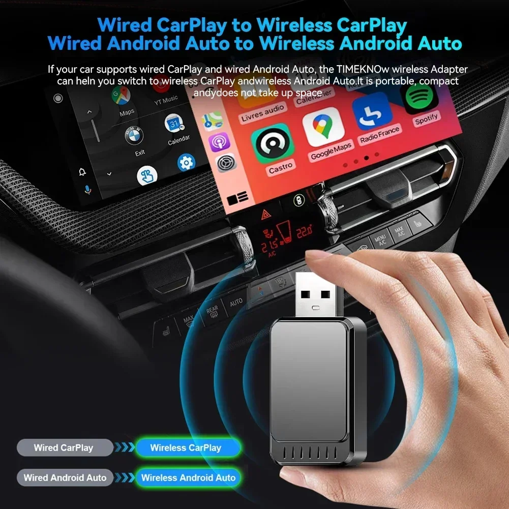 Фото 2 в 1 беспроводной адаптер CarPlay Bluetooth беспроводной автомобильный адаптер Android для Mazda Subaru Citroen Audi Mercedes Kia Ford Opel №5