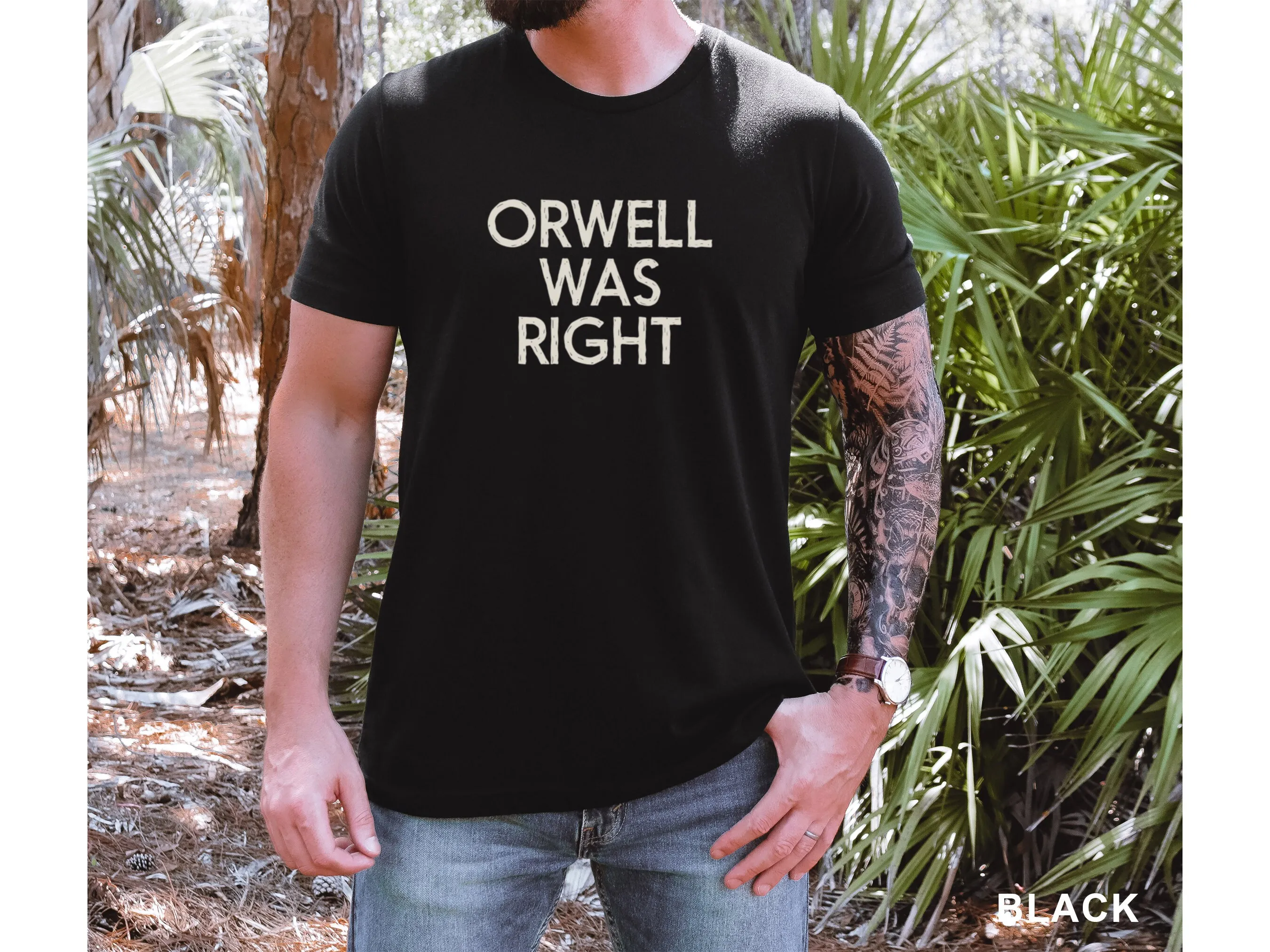 Футболка Orwell Was Right George 1984 с цензурой