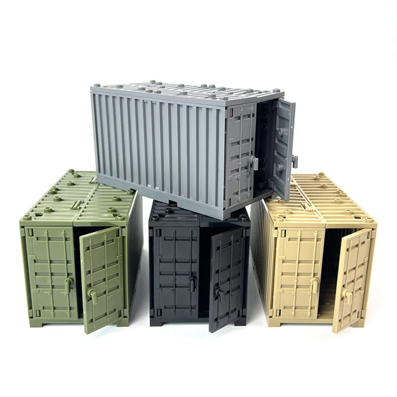 Военные барраки, грузовой контейнер, совместимый с LEGO MOC, строительные блоки, транспорт, корабль, сцена, сборка кирпичей, игрушки Конструкторы