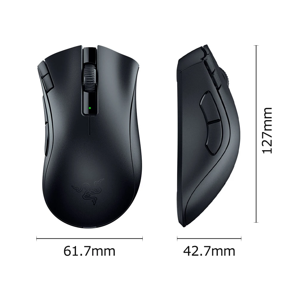 Фото .. Беспроводная игровая мышь DeathAdder V2 X с гиперскоростным двухрежимным оптическим датчиком, 14000DPI, 7 программируемых кнопок №2