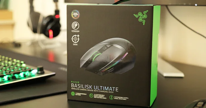 Беспроводная игровая мышь Razer Basilisk Ultimate с гиперскоростной подключением к зарядной док-станции, самая быстрая игровая мышь с оптическим датчиком 20K DPI