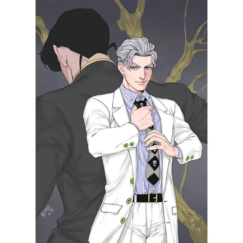 Фото Аниме JoJo Bizarre Adventure галстук KILLER QUEEN Kira Yoshikage галстук с черепом костюмы для косплея аксессуары Хэллоуин крутой подарок №3