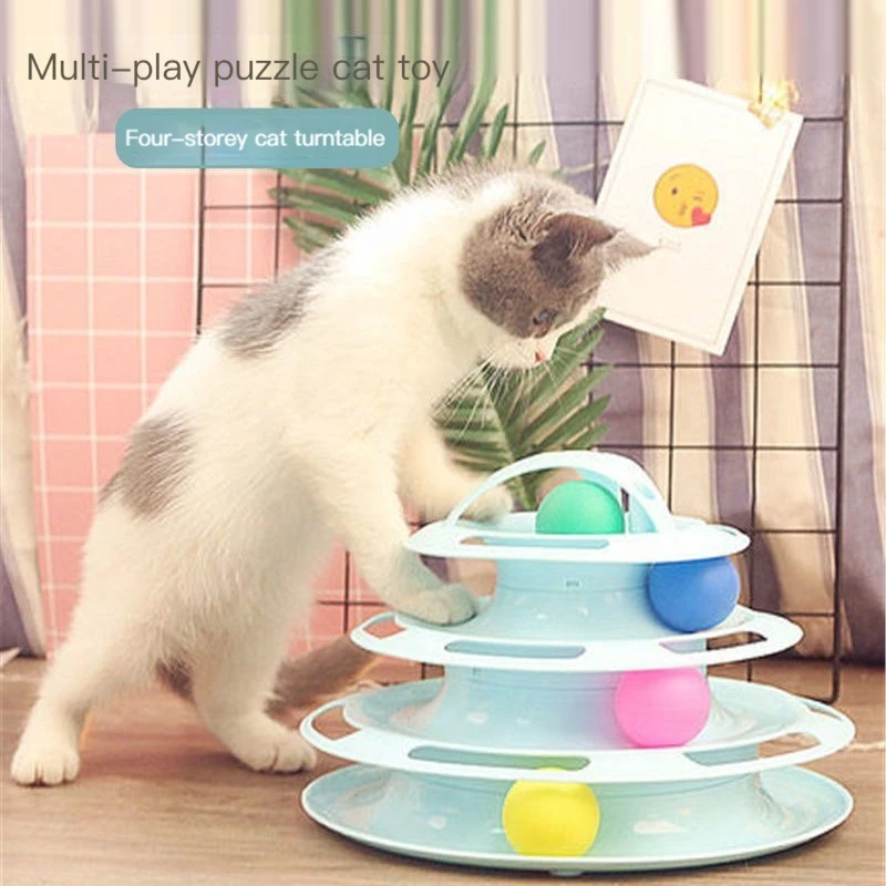 4-уровневая игрушка для кошек, башня, треки, игрушки для кошек, Интерактивная игрушка для кошек, табличка для разведки, искусственная башня