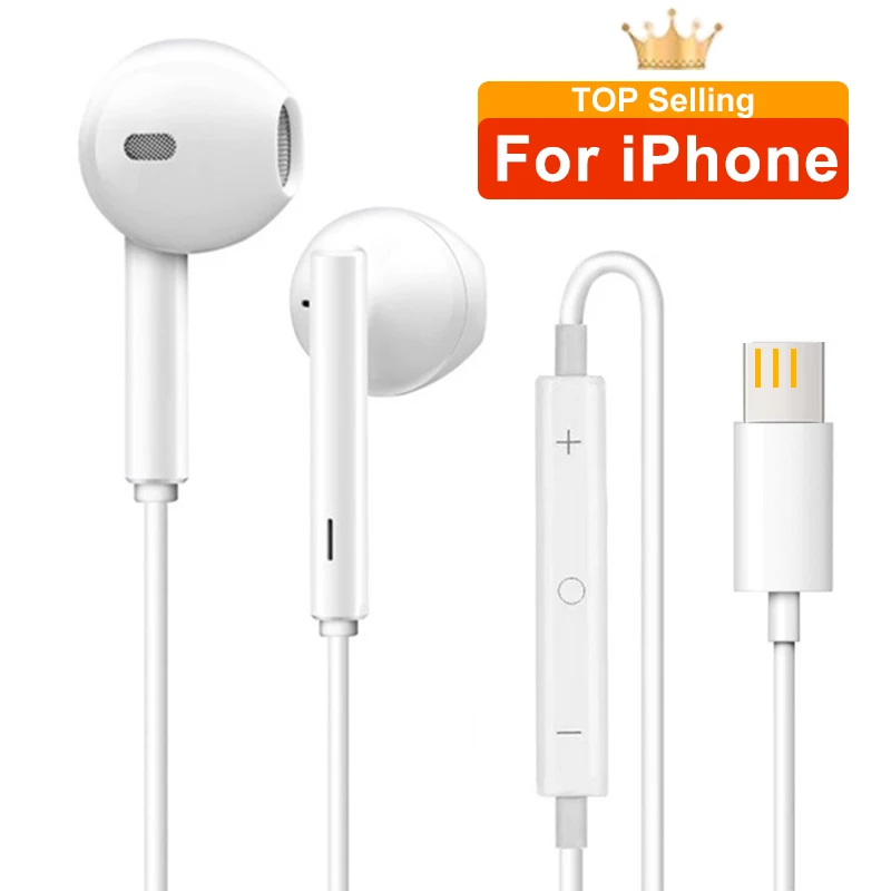 Наушники для iPhone 15, оригинальные наушники для Apple 14, 13, 12, 11 Pro Max, аксессуары для телефонов