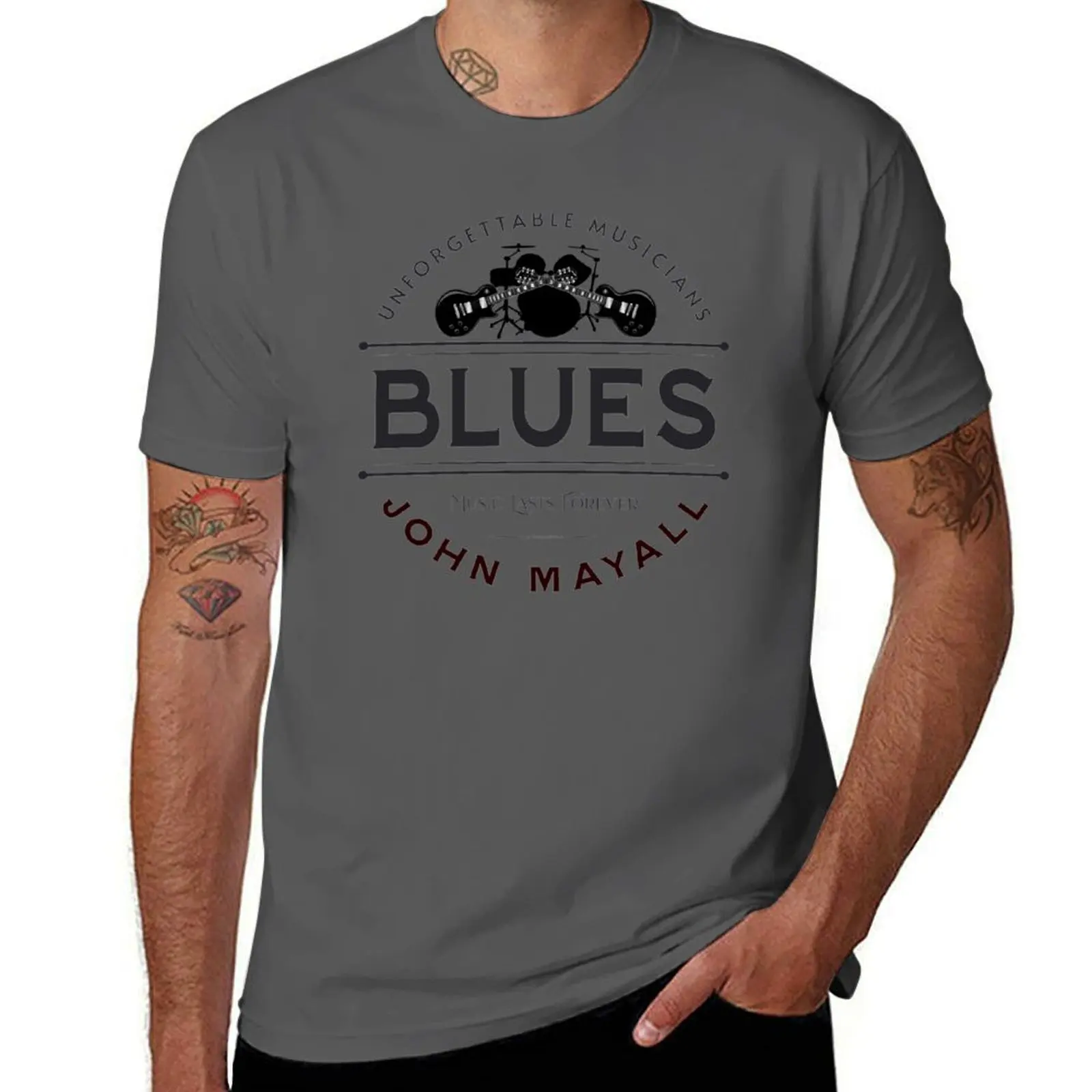 John Mayall - Music Lasts Forever D15 - Blues T-Shirt мужская футболка мужские роскошные футболки для мужчин упаковка белая футболка Мужская одежда