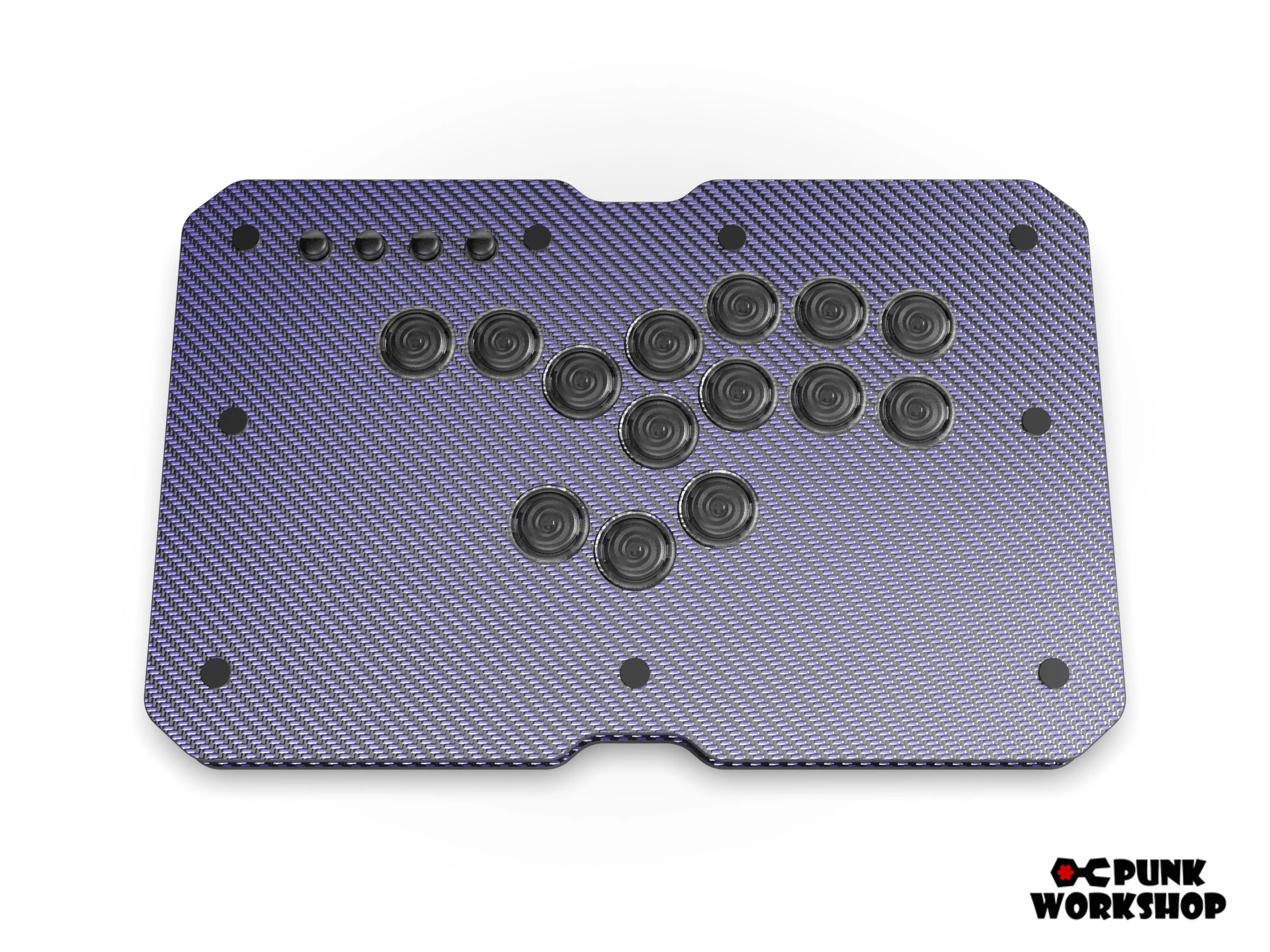 Punk Workshop Углеродное волокно Mini HitBox SOCD Fighting Stick Controller Поддержка переключателя/ПК (Win11/10)