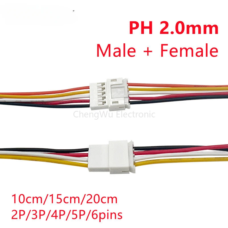 5 пар Micro JST PH2.0 PH2 2p 3p 4p 5p 6p Мужской Женский Разъем Разъем Кабель PH 2.0 Электронная Линия 26AWG 10/15/20CM