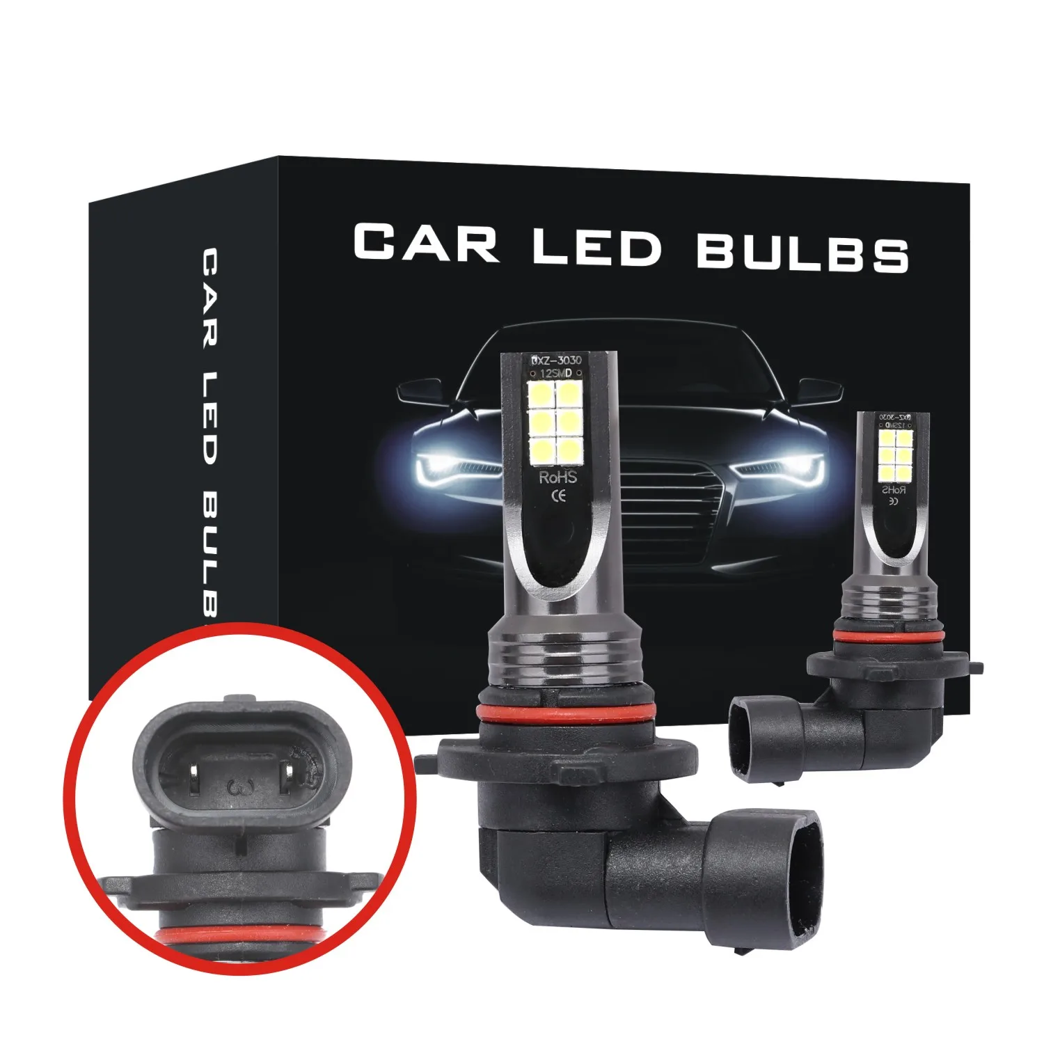 2 шт., Автомобильные светодиодные лампы H7 9005 HB3 9006 HB4 H9 H8 H16 PSX24W PSX26W