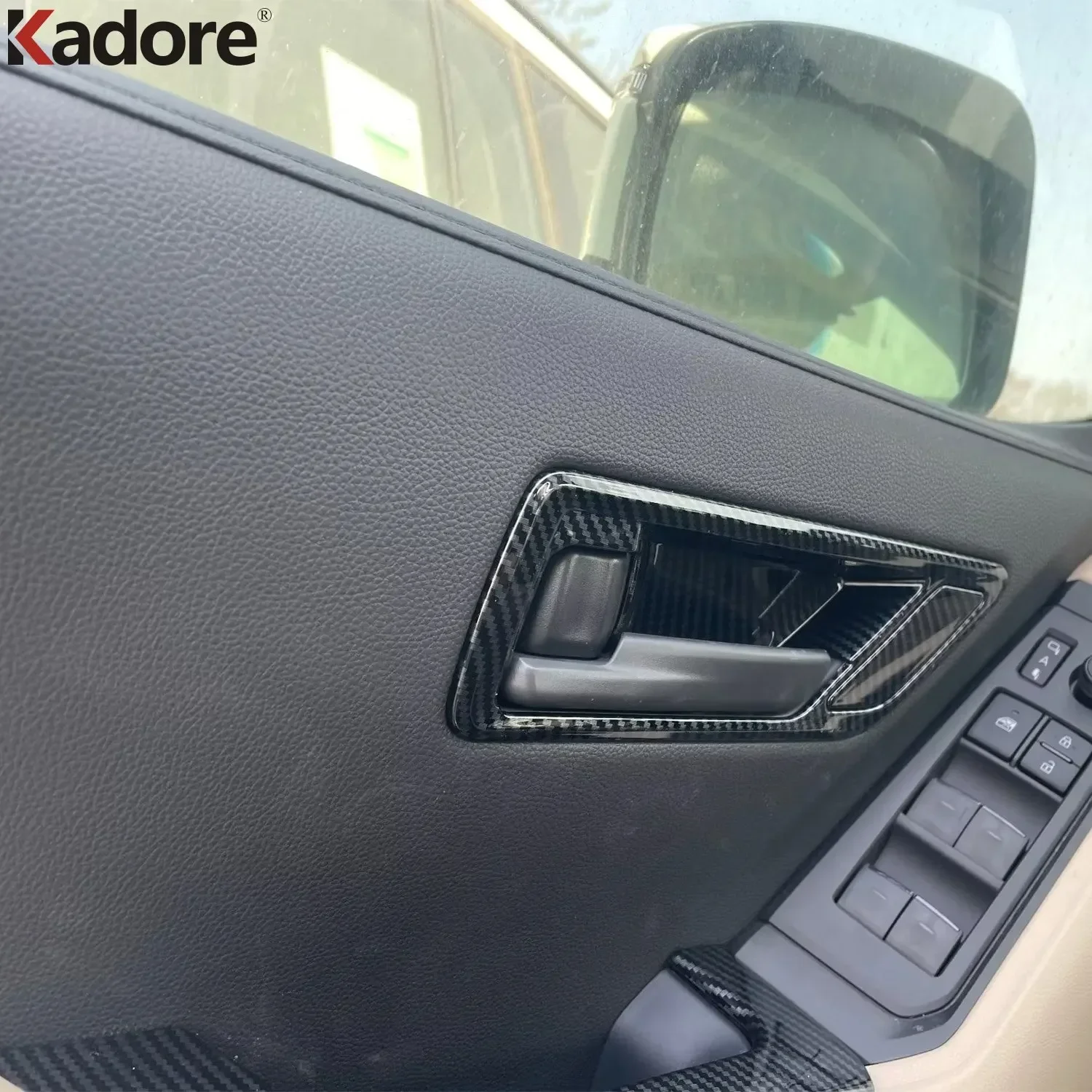 Фото Для Toyota Land Cruiser ZX GR VX J300 2021-2024 углеродное волокно дверная ручка чаша крышка накладки наклейка аксессуары для салона автомобиля №3