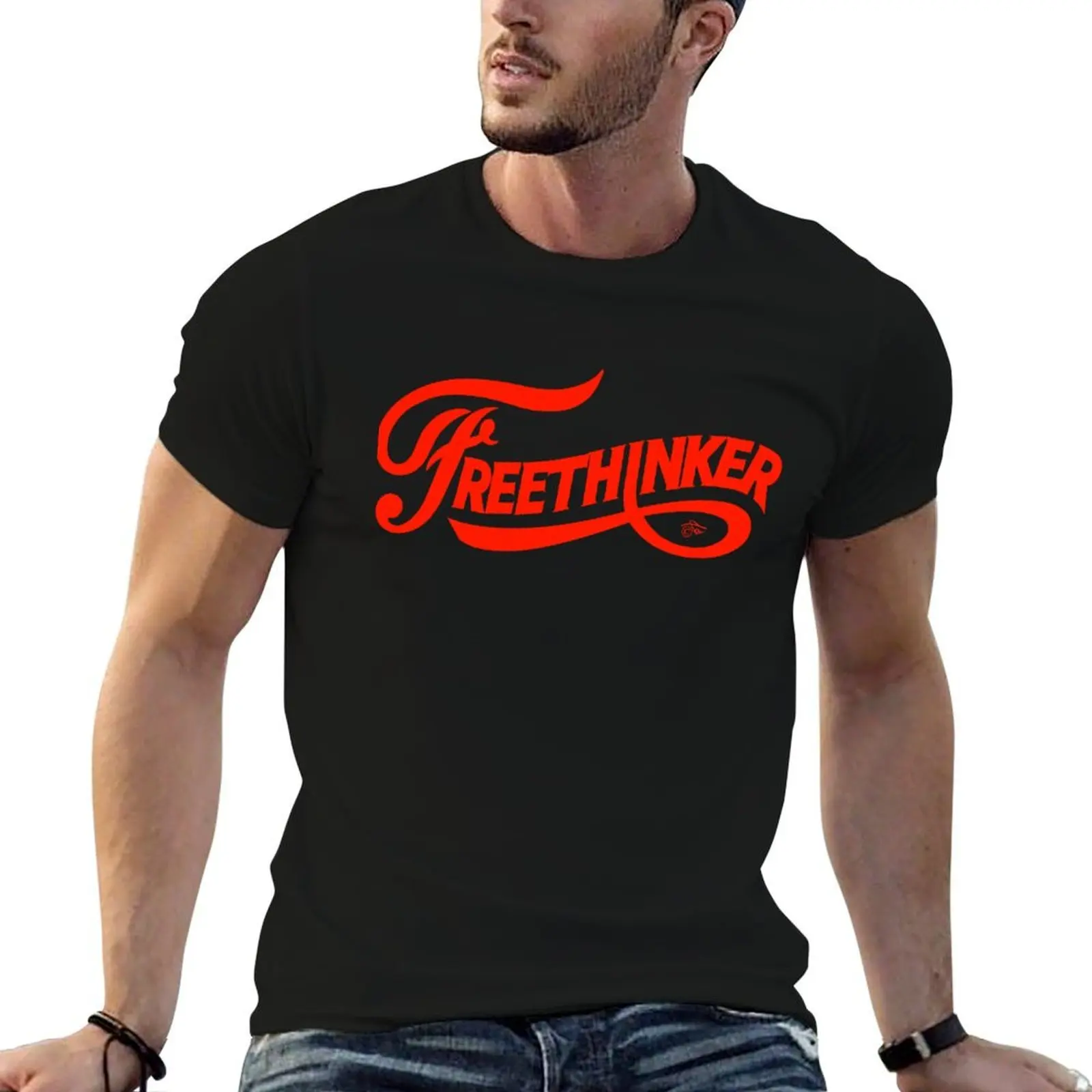 Фото Футболка FreeThinker Vintage by Tai's Tees, мужские хлопковые мягкие хлопковые футболки, мужская футболка №4