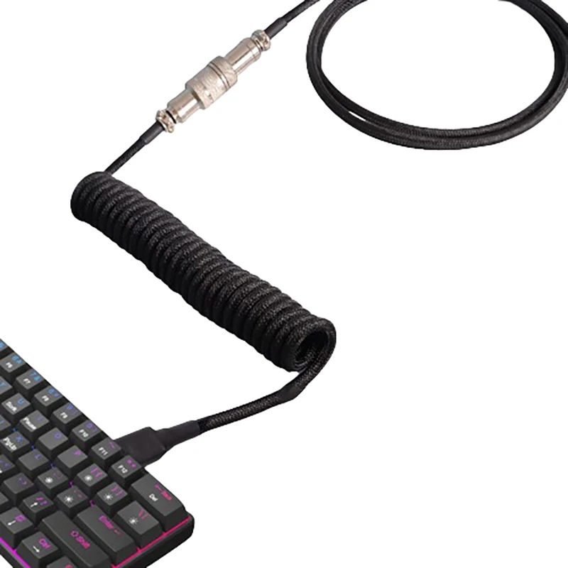 Механическая клавиатура 3 м, Тип C, спиральный кабель, USB клавиатура, провод, механическая клавиатура, Авиатор, настольный компьютер, авиационный разъем