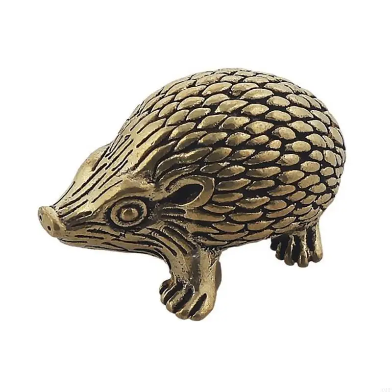 3xuf Vintage Brass Hedgehog Model Minateurure Ornament для энтузиастов антикварных стилей